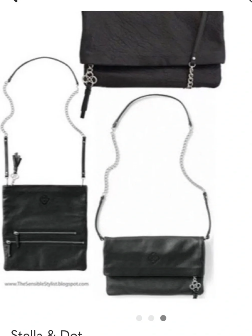 Stella and Dot Waverly 3 Way Crossbody Lambskin Leather Purse